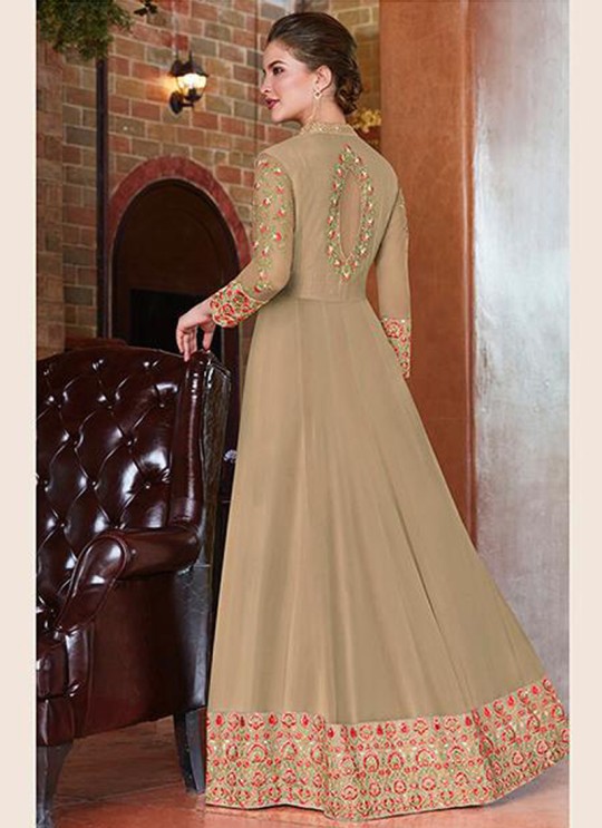 Beige Net Abaya Style Anarkali Blitz 4501 By Vipul Fashions SC/012716