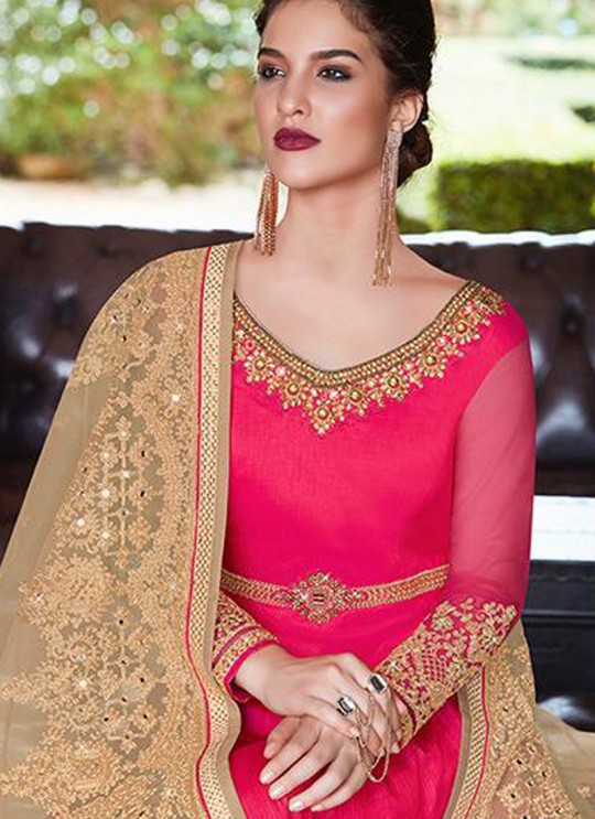 Pink Banarasi Silk Abaya Style Anarkali Blitz 4507 By Vipul Fashions SC/012722