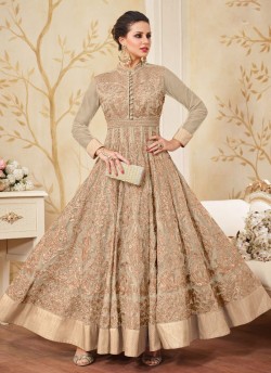 Beige Net Floor Length Anarkali Dcat-43 4302 By Vipul Fashions SC/010072