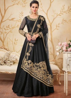 Black Silk Floor Length Anarkali Dcat-43 4303 By Vipul Fashions SC/005921