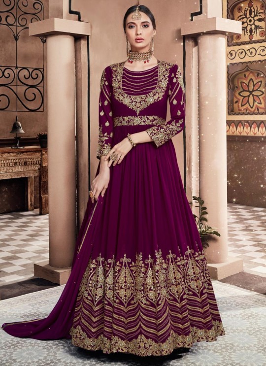 Purple Georgette Wedding Floor Length Anarkali Mastani Vol-2 1124 By Zaira SC/013633