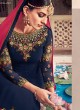 Blue Georgette Wedding Abaya Style Anarkali Noorjahan 2001 By Zaira SC/011531