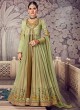 Green Georgette Wedding Angrakha Style Anarkali Noorjahan 2002 By Zaira SC/011532