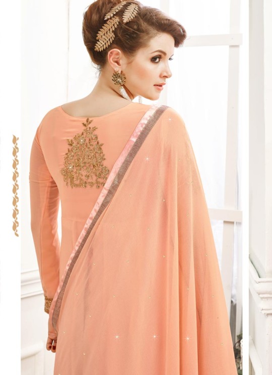 Peach Georgette Wedding Floor Length Anarkali Shabana 1009 By Zaira SC/010674 Peach Georgette Wedding Floor Length Anarkali Shabana 1009 By Zaira SC/010674
