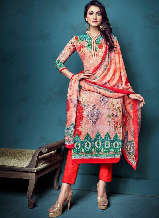 Multicolor Cotton Satin Festival Straight Cut Suit Shanaya 4003 By Zaira SC/010680