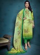 Green Cotton Satin Festival Straight Cut Suit Shanaya 4004 By Zaira SC/010681