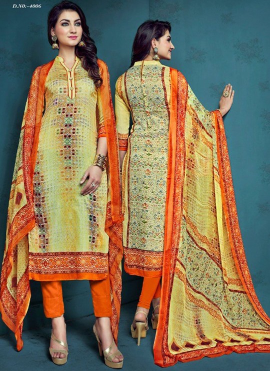 Multicolor Cotton Satin Festival Straight Cut Suit Shanaya 4006 By Zaira SC/010683