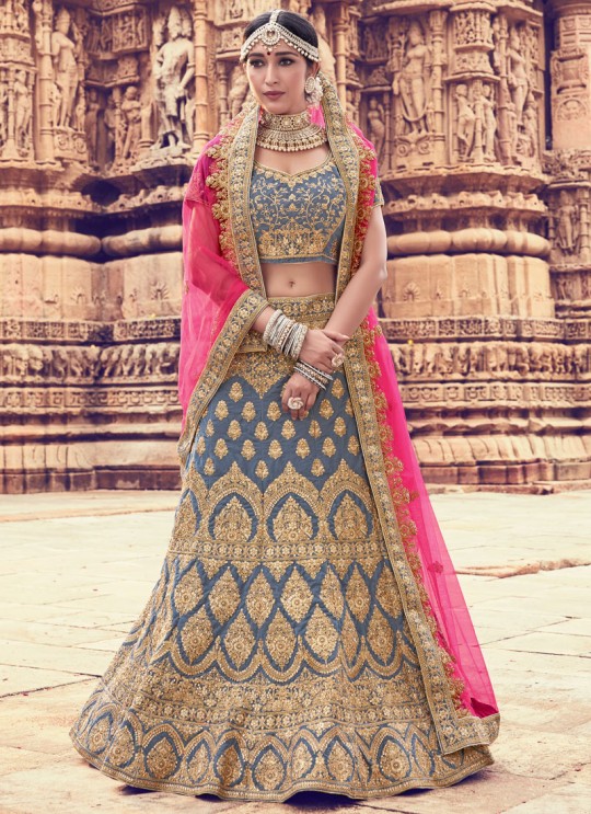 Grey Velvet A Line Bridal Lehenga Choli Zikkara Vol 9 10009 By Zikkra Grey Velvet A Line Bridal Lehenga Choli Zikkara Vol 9 10009 By Zikkra