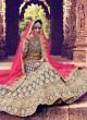 Grey Velvet A Line Bridal Lehenga Choli Zikkara Vol 9 10009 By Zikkra