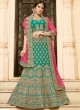 Green Pure Silk A-Line Lehenga For Bride Zikkara Vol 7 9002 By Zikkra Green Pure Silk A-Line Lehenga For Bride Zikkara Vol 7 9002 By Zikkra