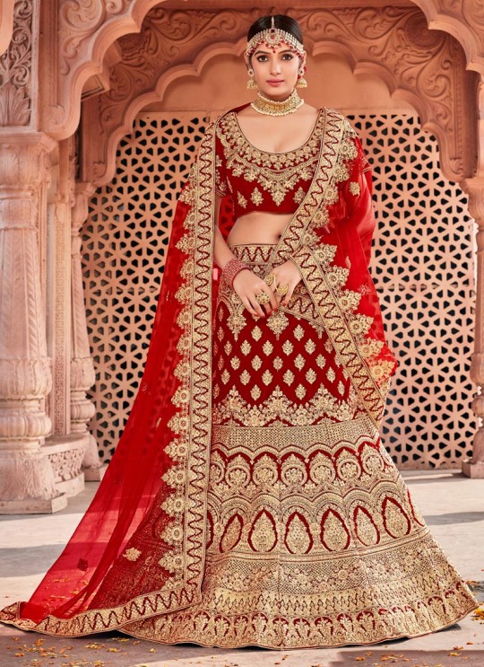 Red Velvet Bridal A-Line Lehenga Zikkra Vol 12 By Zikkra 12005