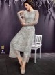 Grey Net Wedding Wear Pant Style Suit Ziona Emotions 25002 st By Zoya SC/012909