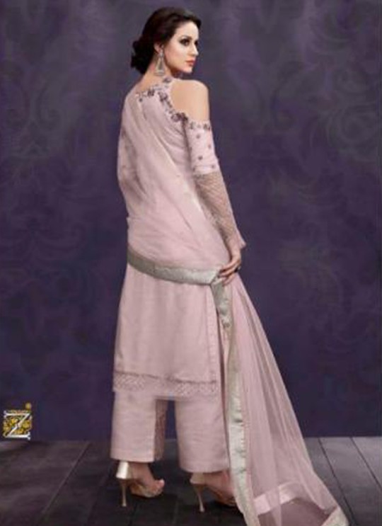 Pink Net Wedding Wear Pant Style Suit Ziona Emotions 25006 By Zoya SC/011100