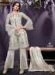 Off White Net Wedding Wear Pant Style Suit Ziona Emotions  25008 Set By Zoya SC/011104