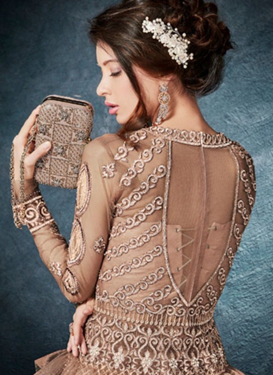 Beige Net Wedding Wear Gown Style Anarkali Celebrations 26001 By Zoya SC/012499 Beige Net Wedding Wear Gown Style Anarkali Celebrations 26001 By Zoya SC/012499