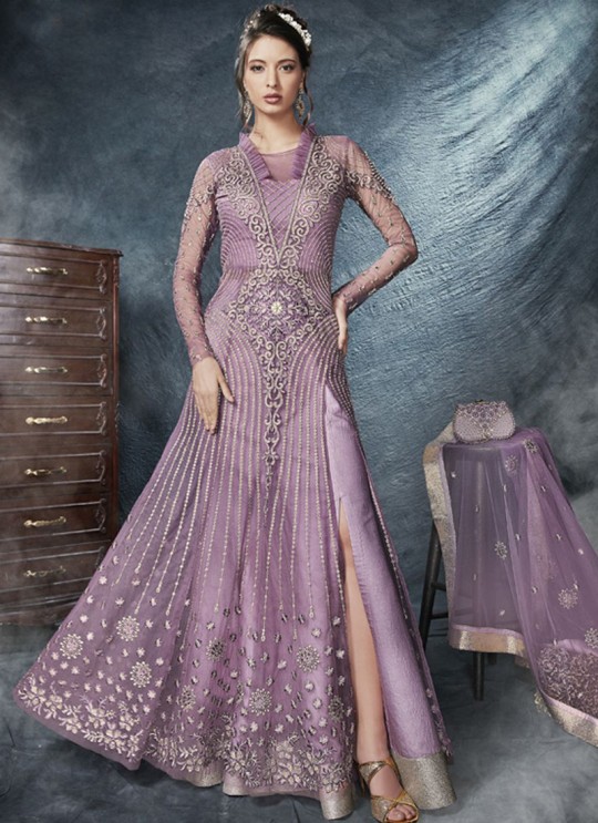 Purple Net Wedding Wear Designer Suit Celebrations 26002 By Zoya SC/012500