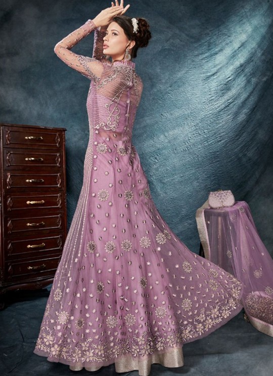 Purple Net Wedding Wear Designer Suit Celebrations 26002 By Zoya SC/012500