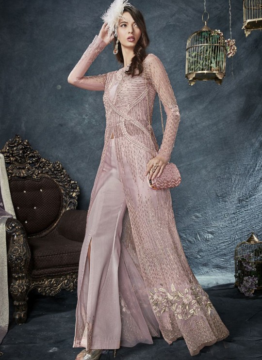 Dusty Pink Net Wedding Wear Designer Suit Celebrations 26004 By Zoya SC/012502