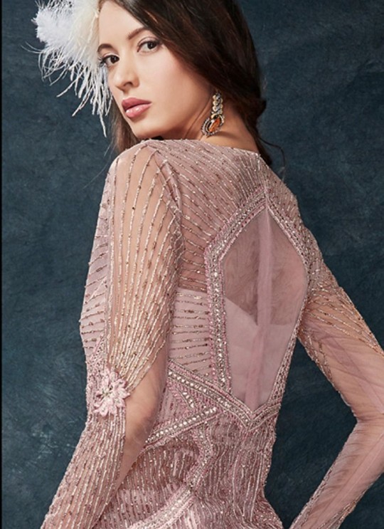 Dusty Pink Net Wedding Wear Designer Suit Celebrations 26004 By Zoya SC/012502