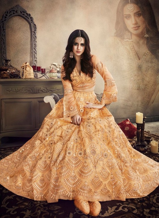 Yellow Net Bridal A-Line Lehenga  Legacy 27001 By Zoya SC/013091