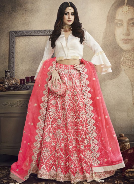 Off White Net Bridal Indo Western Lehenga Legacy 27003 By Zoya SC/013093