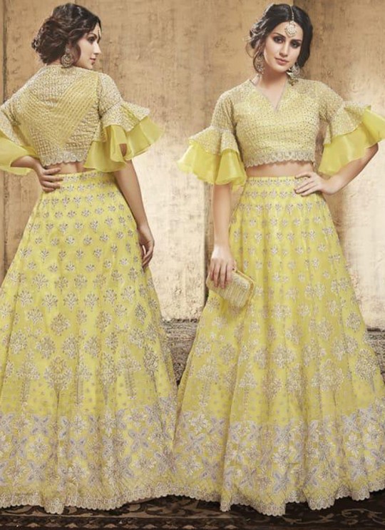 Yellow Net Wedding Wear A-Line Lehenga Festive 28007 set By Zoya SC/013913