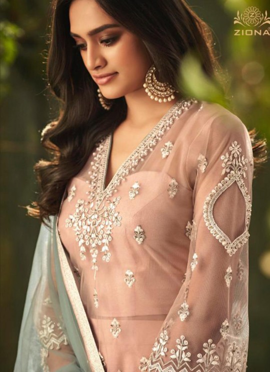 Peach Net Party Wear Pant Style Suit Emotions 32001 By Zoya Peach Net Party Wear Pant Style Suit Emotions 32001 By Zoya