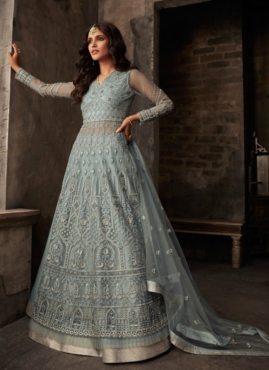 Grey Net Bridal Pakistani Suit Passion 33004 Set By Zoya Grey Net Bridal Pakistani Suit Passion 33004 Set By Zoya