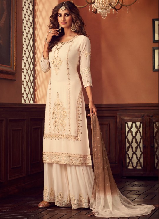 Cream Palazzo Suit For Bridesmaids Traditional 34002 By Zoya