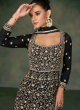 Black Georgette Zari Semi-Stitched Gown 5350B Black Georgette Zari Semi-Stitched Gown 5350B