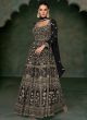 Black Georgette Zari Semi-Stitched Gown 5350B Black Georgette Zari Semi-Stitched Gown 5350B