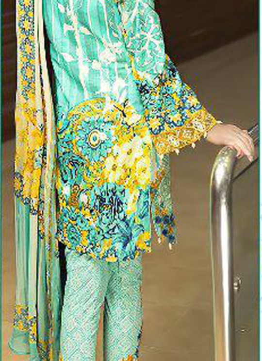 Pure Cotton Casual Wear Pakistani Suits In Sky Blue Color Firdous Silver Dupatta 6173 By Shree Fabs SC/016000