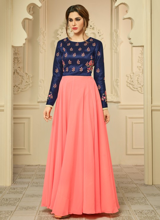 Peach Mulberry Silk Party Wear Kurti Floret VOL 2 2011 By Arihant NX Size L Peach Mulberry Silk Party Wear Kurti Floret VOL 2 2011 By Arihant NX Size L