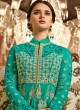 Teal Georgette Embroidered Floor Length Anarkali Suit  Aadhvinna 28002 By Arihant