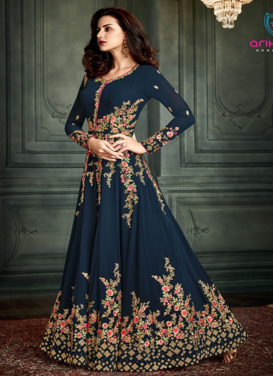Blue Georgette Embroidered Floor Length Anarkali Suit  Vidhisha 31004 By Arihant