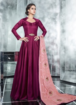 Magenta Silk Satin Party Wear Kurti CHEERY 7001 By Arihant NX Size XL