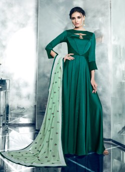 Green Silk Satin Party Wear Kurti CHEERY 7004 By Arihant NX Size XL