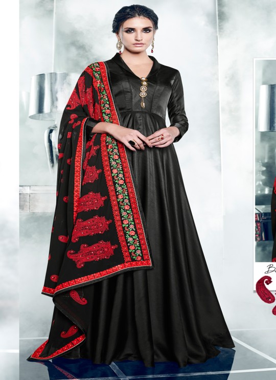 Black Silk Satin Party Wear Kurti CHEERY 7006 By Arihant NX Size XL