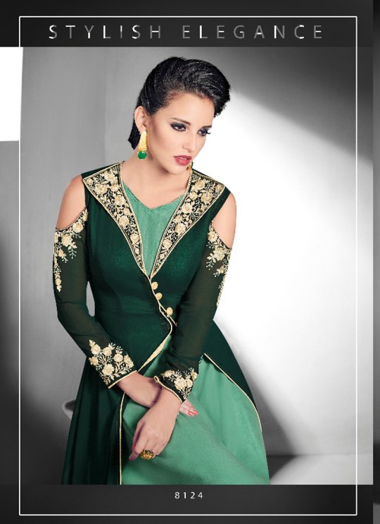 Green Faux Georgette Embroidered Designer Kurti SASYA VOL-14 NX 8124 By Arihant Green Faux Georgette Embroidered Designer Kurti SASYA VOL-14 NX 8124 By Arihant