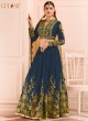 Blue Georgette Embroidered Wedding Wear A-Line Lehenga Choli 12 TO L-15 SERIES L-15 Blue Color By Gulzar