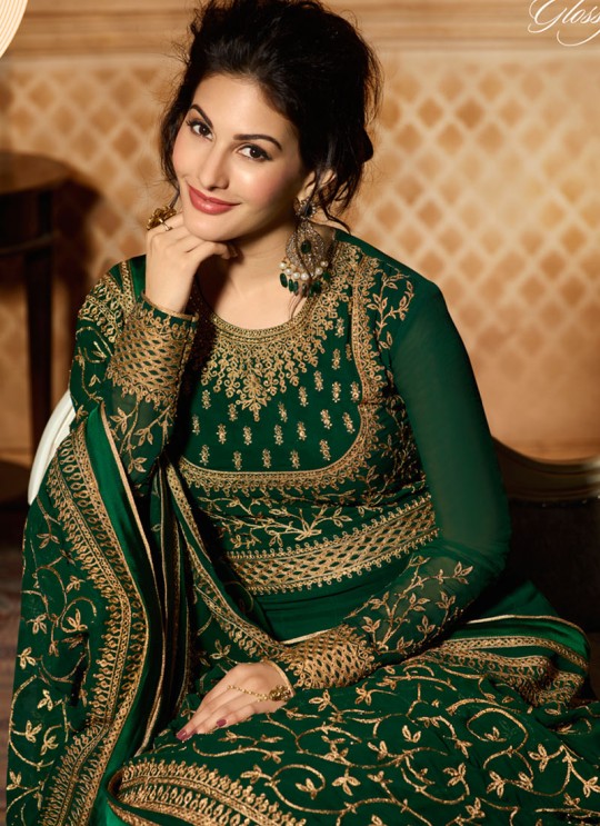 Green Georgette Floor Length Anarkali AMYRA 9083 By Glossy