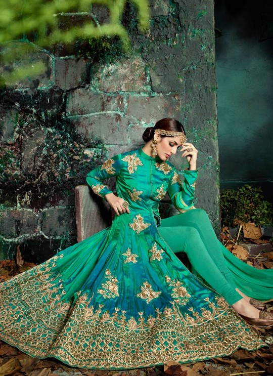 Green Silk Floor Length Anarkali Maheera 11222 By Hotlady SC/006865