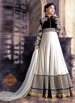 Off White Georgette Abaya Style Anarkali Shahnaaz Vol 32 3222 By Hotlady SC/000190
