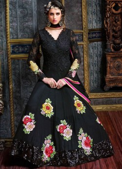 Black Georgette Floor Length Anarkali Saheena 5772 By Hotlady SC/003621