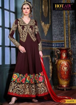 Brown Georgette Floor Length Anarkali Saheena 5775 By Hotlady SC/003624
