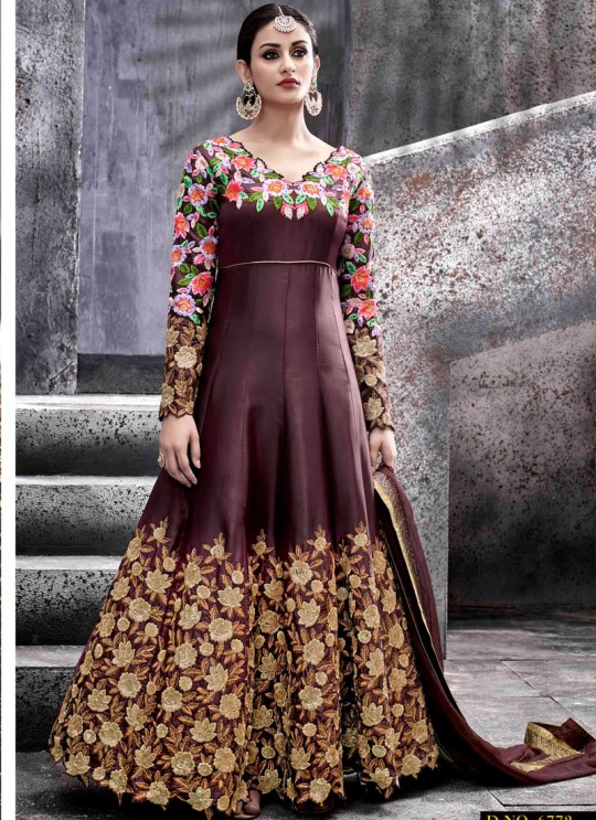 Brown Swiss Shadow Floor Length Anarkali Shareen 6772 By Hotlady SC/004997