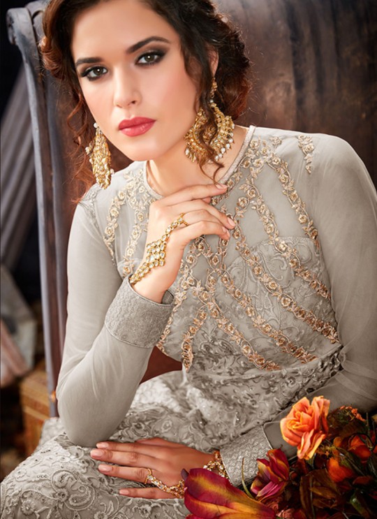 Grey Net Floor Length Anarkali Zareena 7004 By Hotlady SC/009191 Grey Net Floor Length Anarkali Zareena 7004 By Hotlady SC/009191