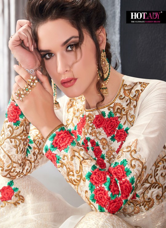 Off White Net Floor Length Anarkali Sameena 7011 By Hotlady SC/010194 Off White Net Floor Length Anarkali Sameena 7011 By Hotlady SC/010194