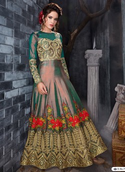 Green Silk Floor Length Anarkali Sameena 7012 By Hotlady SC/010195