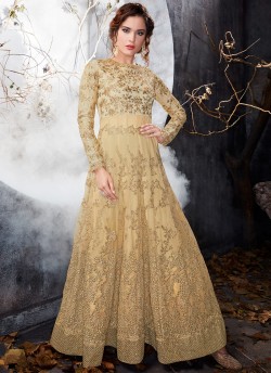 Beige Net Floor Length Anarkali Sameena 7013 By Hotlady SC/010196